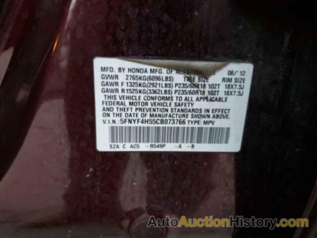 HONDA PILOT EXL, 5FNYF4H55CB073766