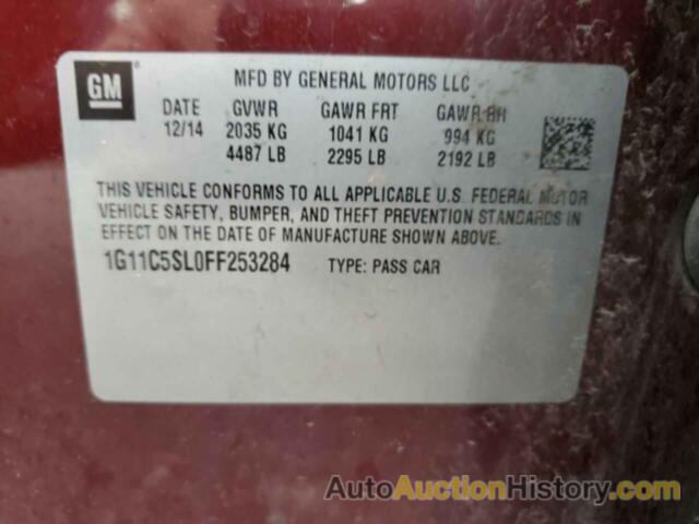 CHEVROLET MALIBU 1LT, 1G11C5SL0FF253284