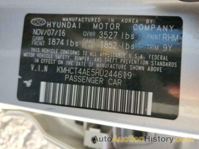 HYUNDAI ACCENT SE, KMHCT4AE5HU244619