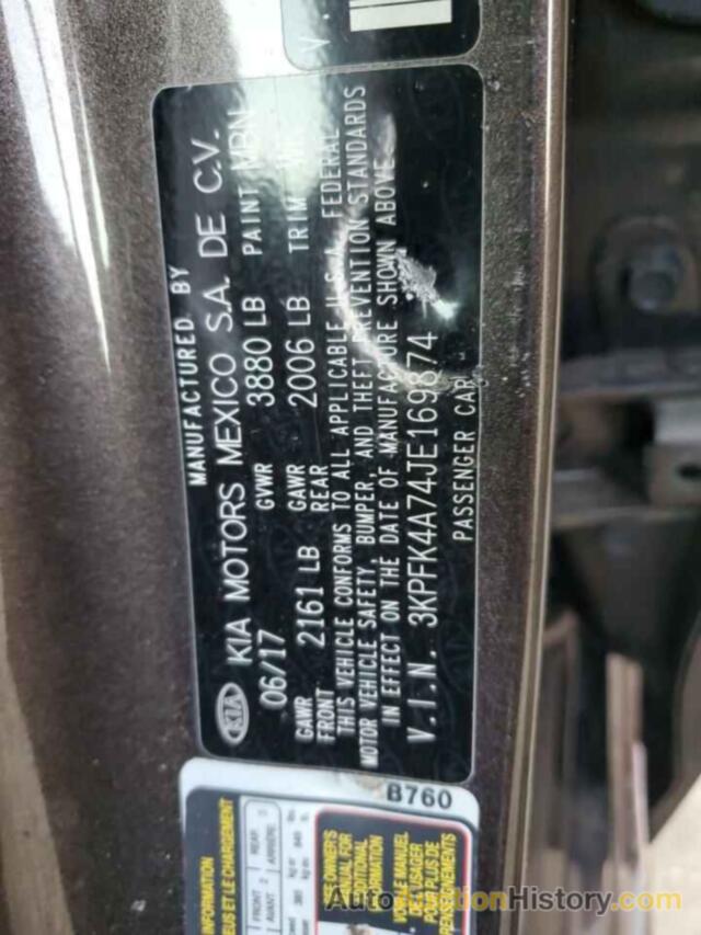 KIA FORTE LX, 3KPFK4A74JE169874