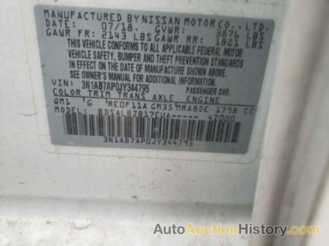 NISSAN SENTRA S, 3N1AB7AP0JY344795