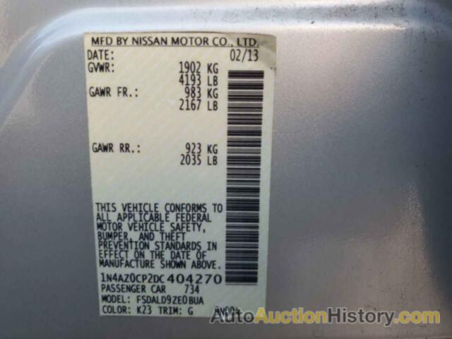 NISSAN LEAF S, 1N4AZ0CP2DC404270