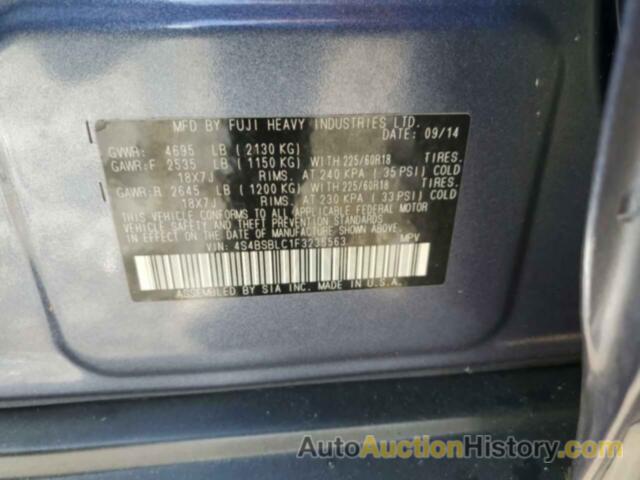 SUBARU OUTBACK 2.5I LIMITED, 4S4BSBLC1F3235563