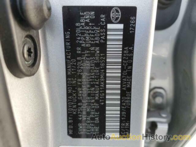 TOYOTA CAMRY SE, 4T1G11AK8MU416521