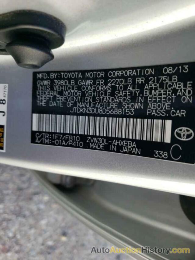 TOYOTA PRIUS, JTDKN3DU8D5688153