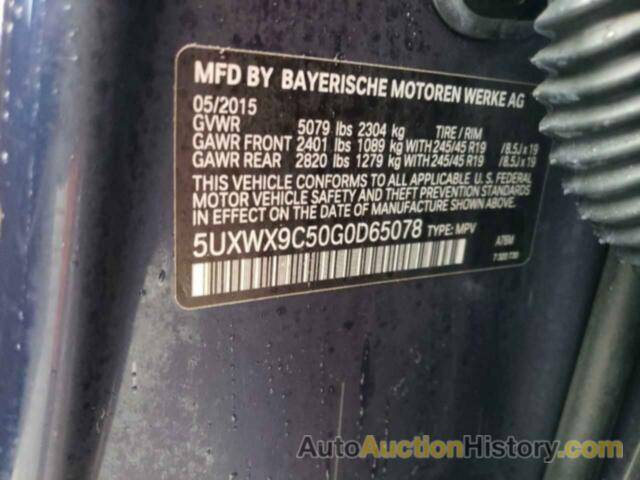 BMW X3 XDRIVE28I, 5UXWX9C50G0D65078