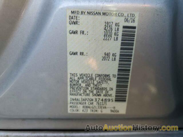 NISSAN ALTIMA 2.5, 1N4AL3AP2GN374895