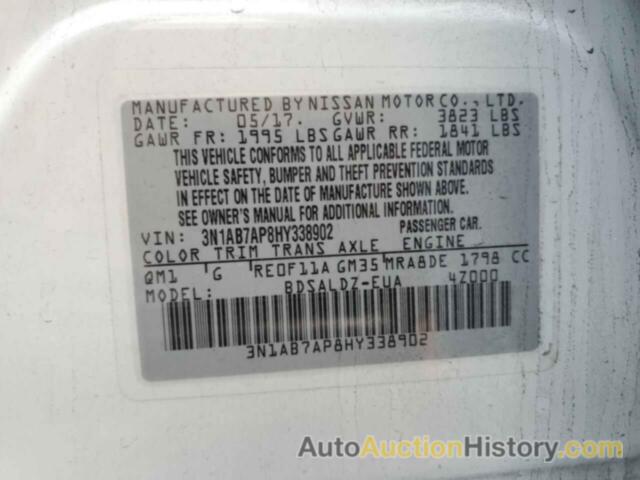 NISSAN SENTRA S, 3N1AB7AP8HY338902