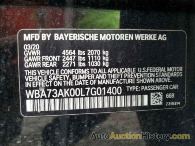 BMW 2 SERIES, WBA73AK00L7G01400