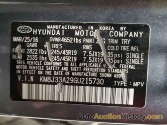 HYUNDAI TUCSON LIMITED, KM8J33A29GU215730