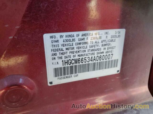 HONDA ACCORD EX, 1HGCM66534A060007