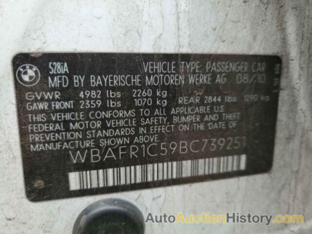 BMW 5 SERIES I, WBAFR1C59BC739251