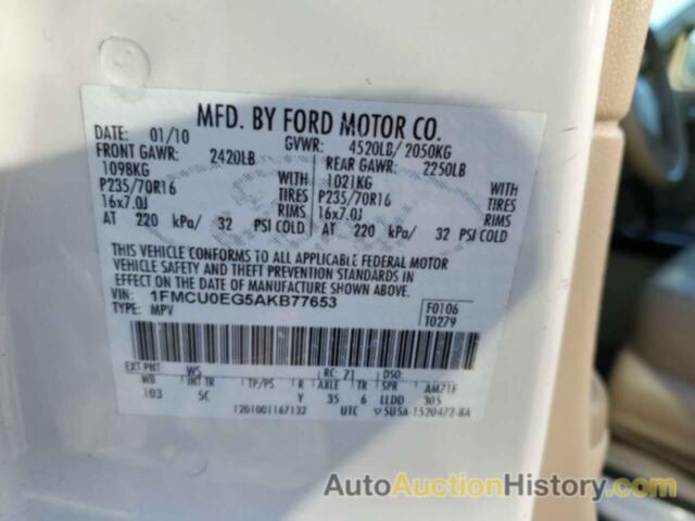 FORD ESCAPE LIMITED, 1FMCU0EG5AKB77653