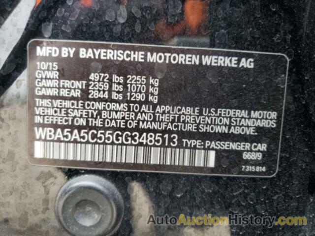 BMW 5 SERIES I, WBA5A5C55GG348513