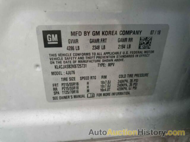 BUICK ENCORE PREFERRED, KL4CJASB2KB725731