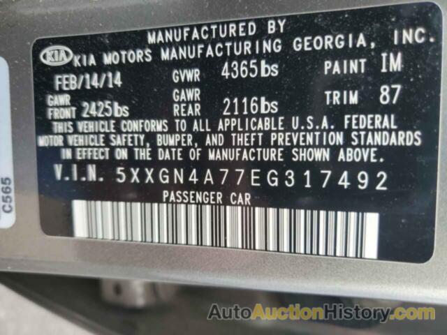 KIA OPTIMA EX, 5XXGN4A77EG317492