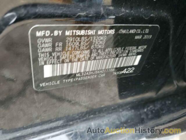 MITSUBISHI MIRAGE ES, ML32A3HJ5KH011166