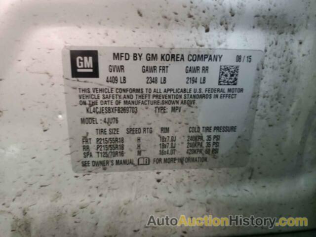 BUICK ENCORE, KL4CJESBXFB269703