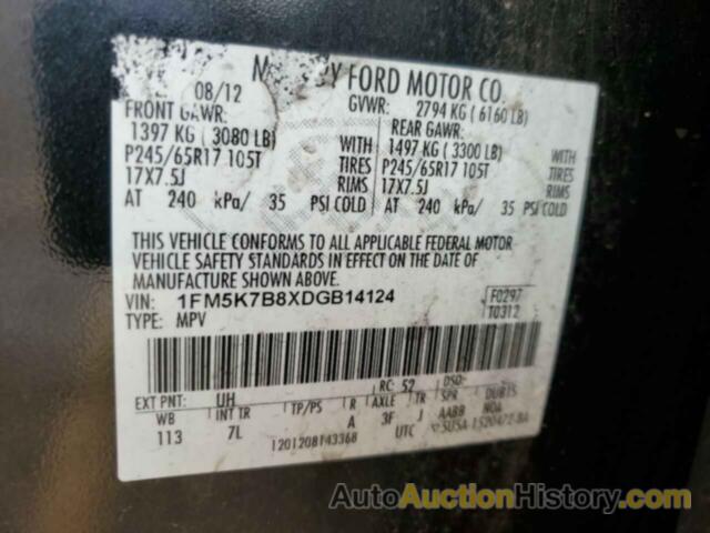 FORD EXPLORER, 1FM5K7B8XDGB14124