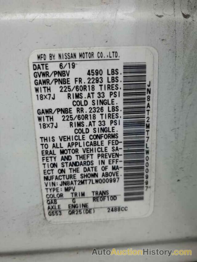 NISSAN ROGUE S, JN8AT2MT7LW000997