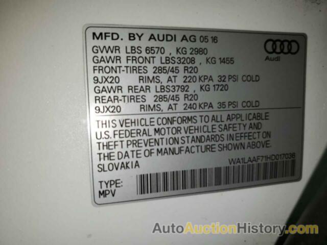 AUDI Q7 PREMIUM PLUS, WA1LAAF71HD017036