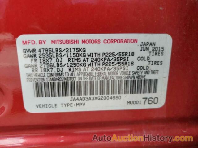 MITSUBISHI OUTLANDER SE, JA4AD3A3XGZ004690