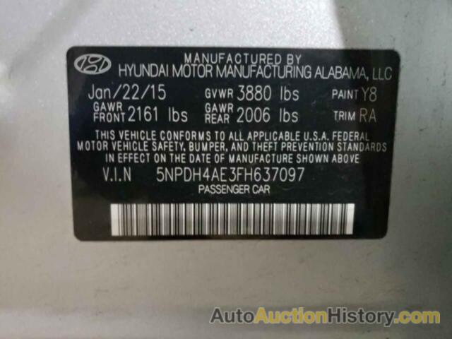 HYUNDAI ELANTRA SE, 5NPDH4AE3FH637097