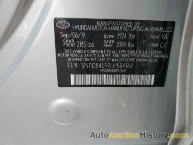 HYUNDAI ELANTRA SEL, 5NPD84LF9LH534168