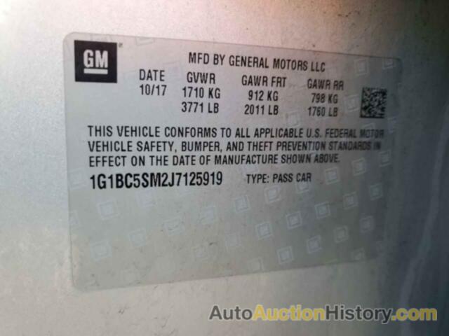 CHEVROLET CRUZE LS, 1G1BC5SM2J7125919