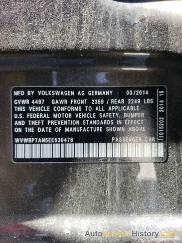 VOLKSWAGEN CC LUXURY, WVWRP7AN5EE530478