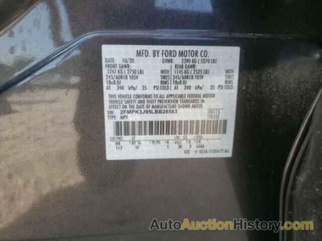 FORD EDGE SEL, 2FMPK3J95LBB28563