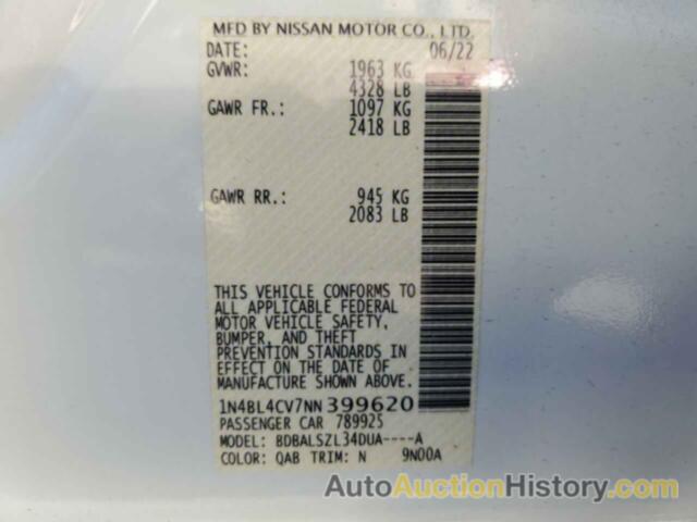 NISSAN ALTIMA SR, 1N4BL4CV7NN399620