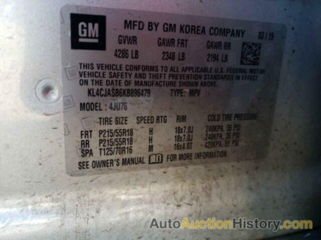 BUICK ENCORE PREFERRED, KL4CJASB6KB896479