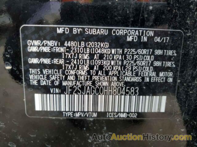 SUBARU FORESTER 2.5I PREMIUM, JF2SJAGC0HH804583