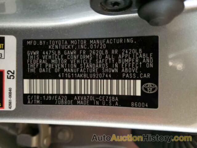 TOYOTA CAMRY SE, 4T1G11AK8LU920744