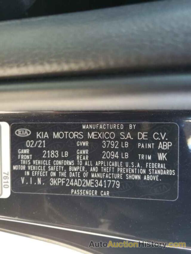 KIA FORTE FE, 3KPF24AD2ME341779