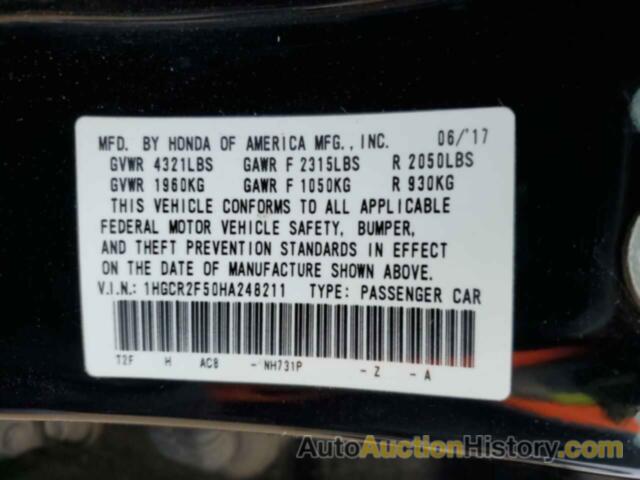 HONDA ACCORD SPORT, 1HGCR2F50HA248211