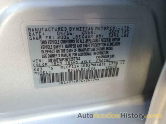 NISSAN SENTRA S, 3N1AB7AP2GY267744