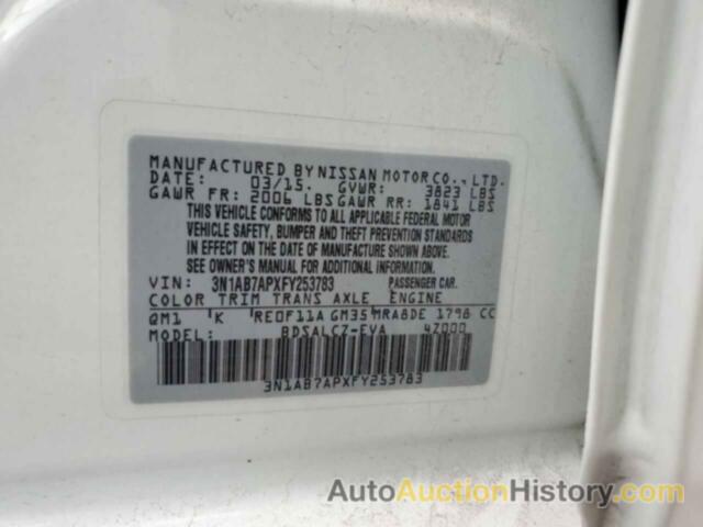 NISSAN SENTRA S, 3N1AB7APXFY253783