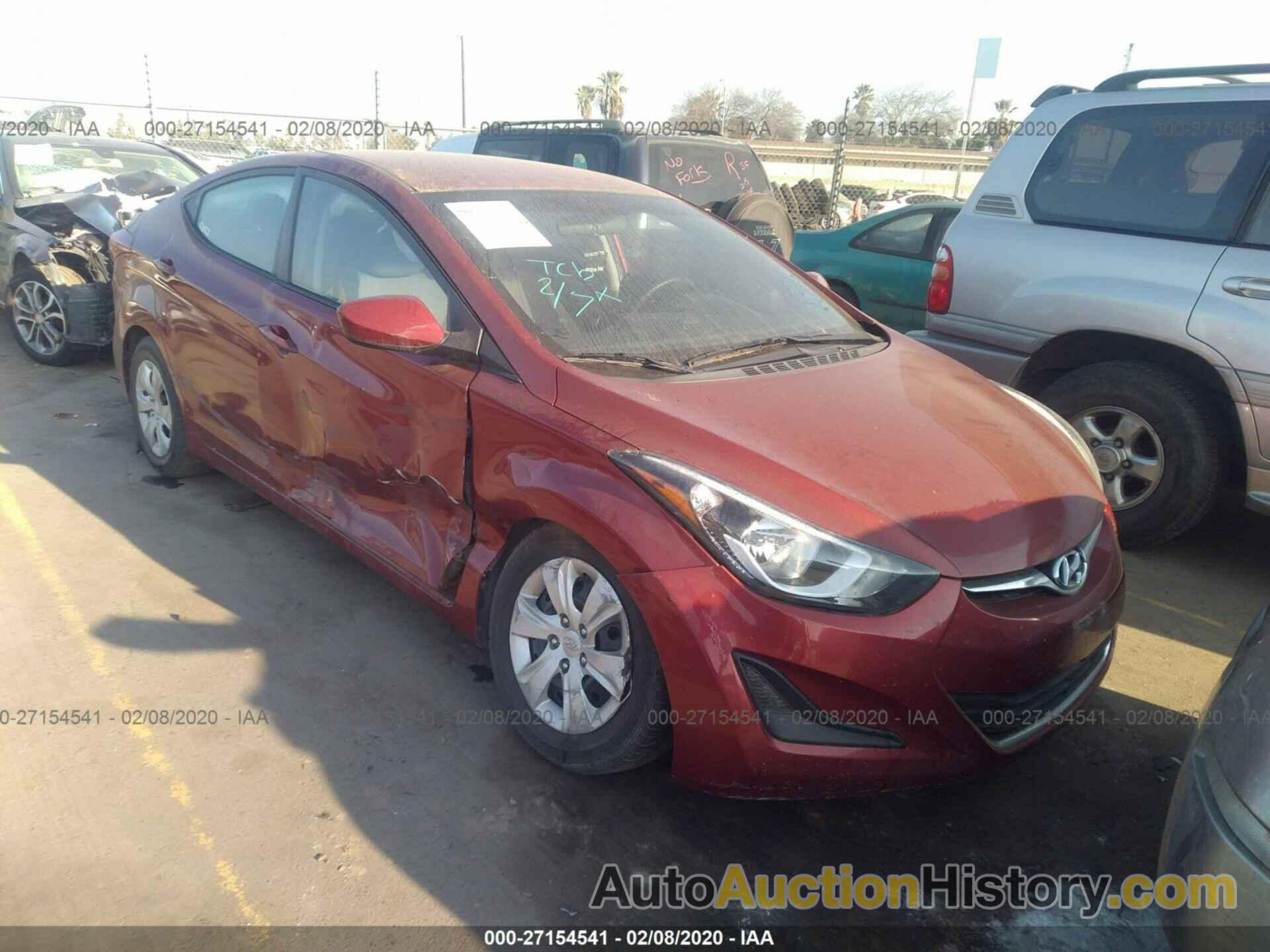 HYUNDAI ELANTRA SE/SPORT/LIMITED, 5NPDH4AE0GH699381