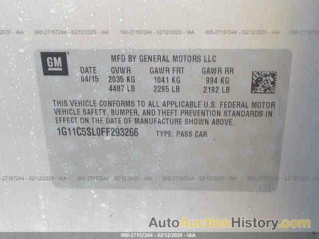 CHEVROLET MALIBU 1LT, 1G11C5SL0FF293266