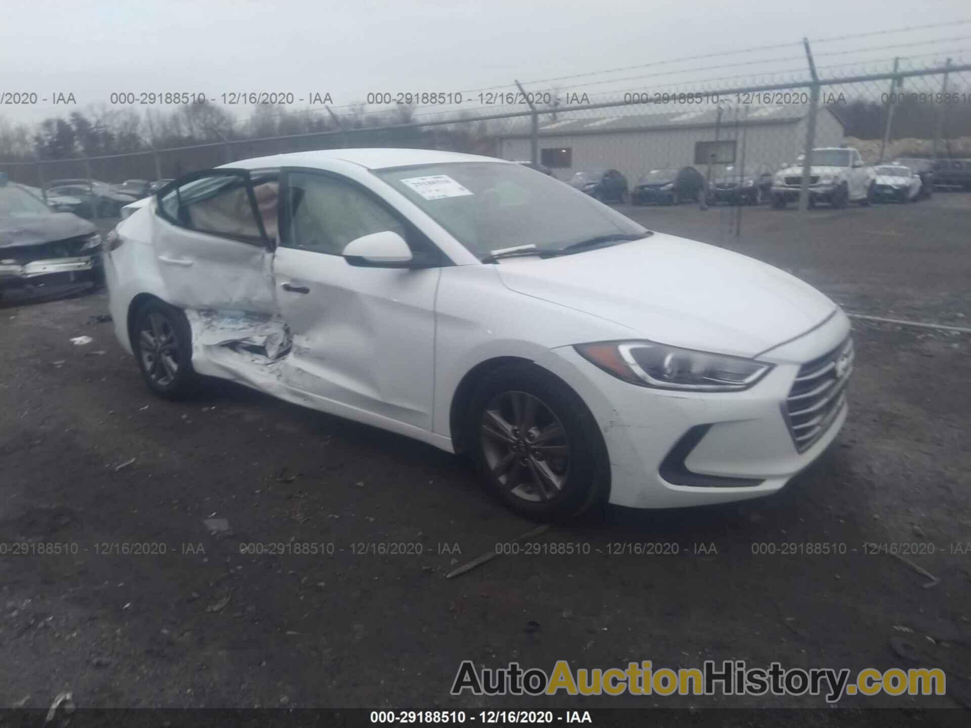 HYUNDAI ELANTRA SEL, 5NPD84LF0JH289581