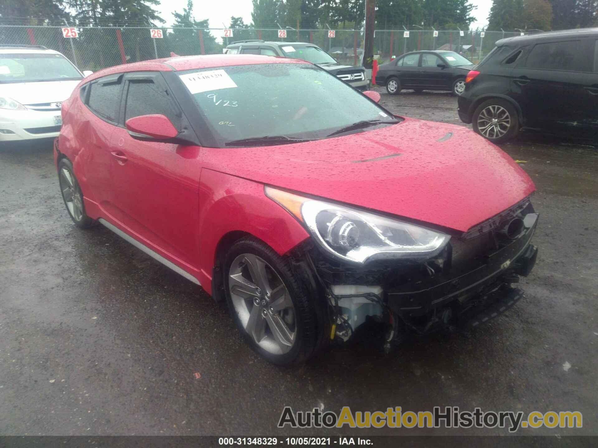 HYUNDAI VELOSTER TURBO W/BLACK INT, KMHTC6AE0DU178275