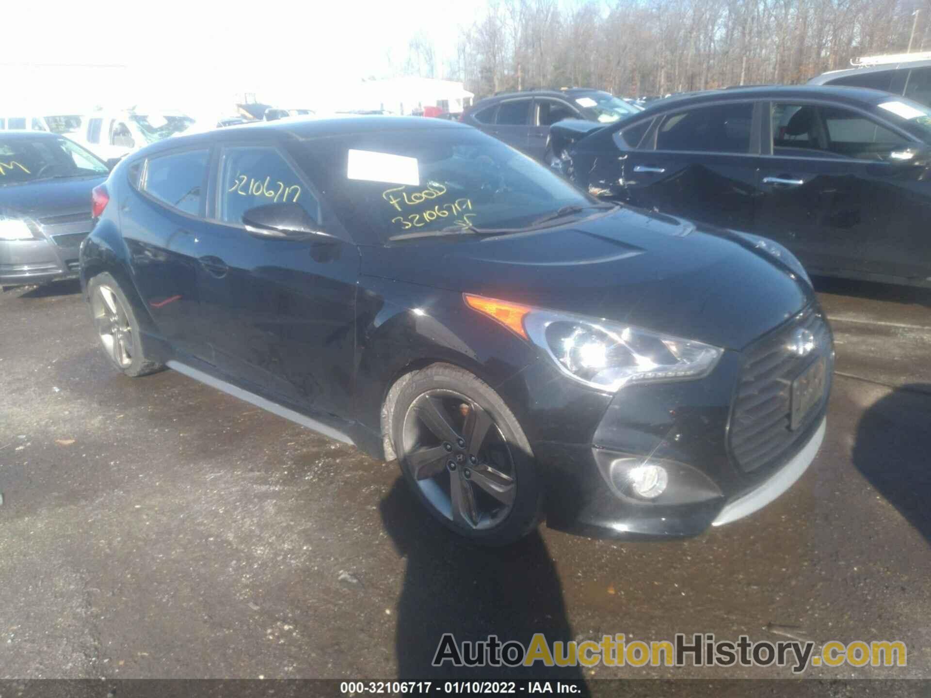 HYUNDAI VELOSTER TURBO W/BLUE INT, KMHTC6AE2DU099853