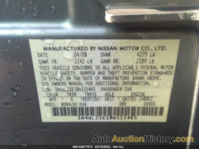 NISSAN ALTIMA 2.5 S, 1N4AL21E18N515465