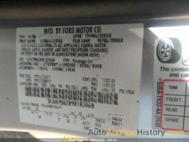 FORD FUSION SEL, 3FAHP08Z89R183068