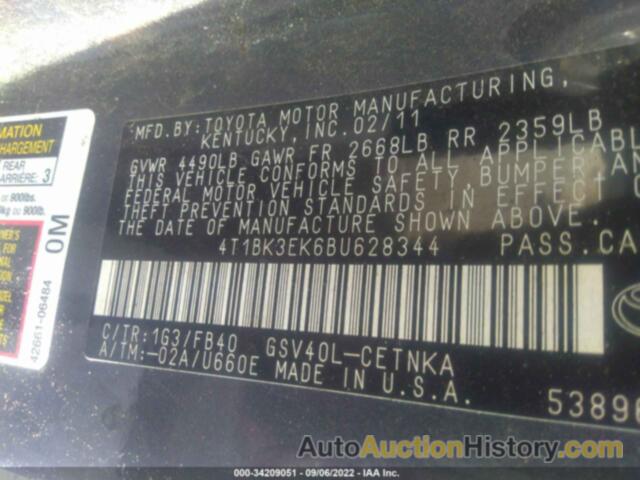 TOYOTA CAMRY LE V6, 4T1BK3EK6BU628344