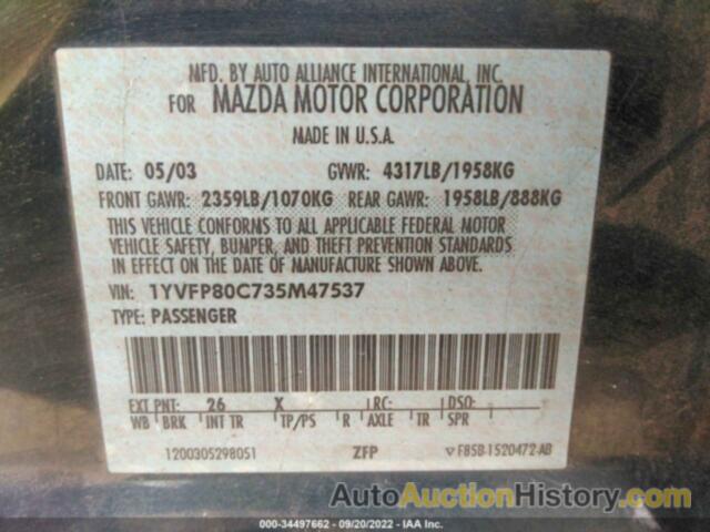 MAZDA MAZDA6 I, 1YVFP80C735M47537