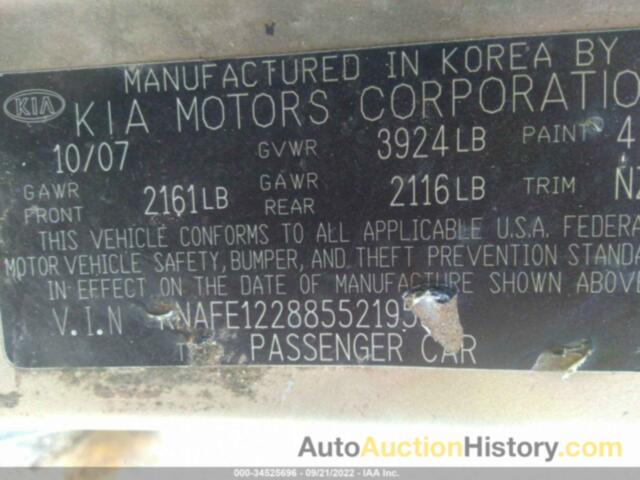 KIA SPECTRA EX, KNAFE122885521950