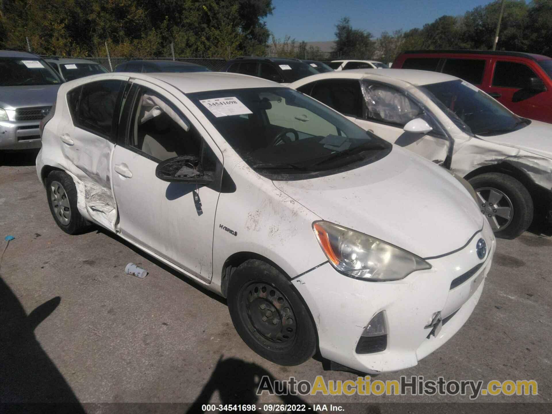 TOYOTA PRIUS C ONE, JTDKDTB36C1501656